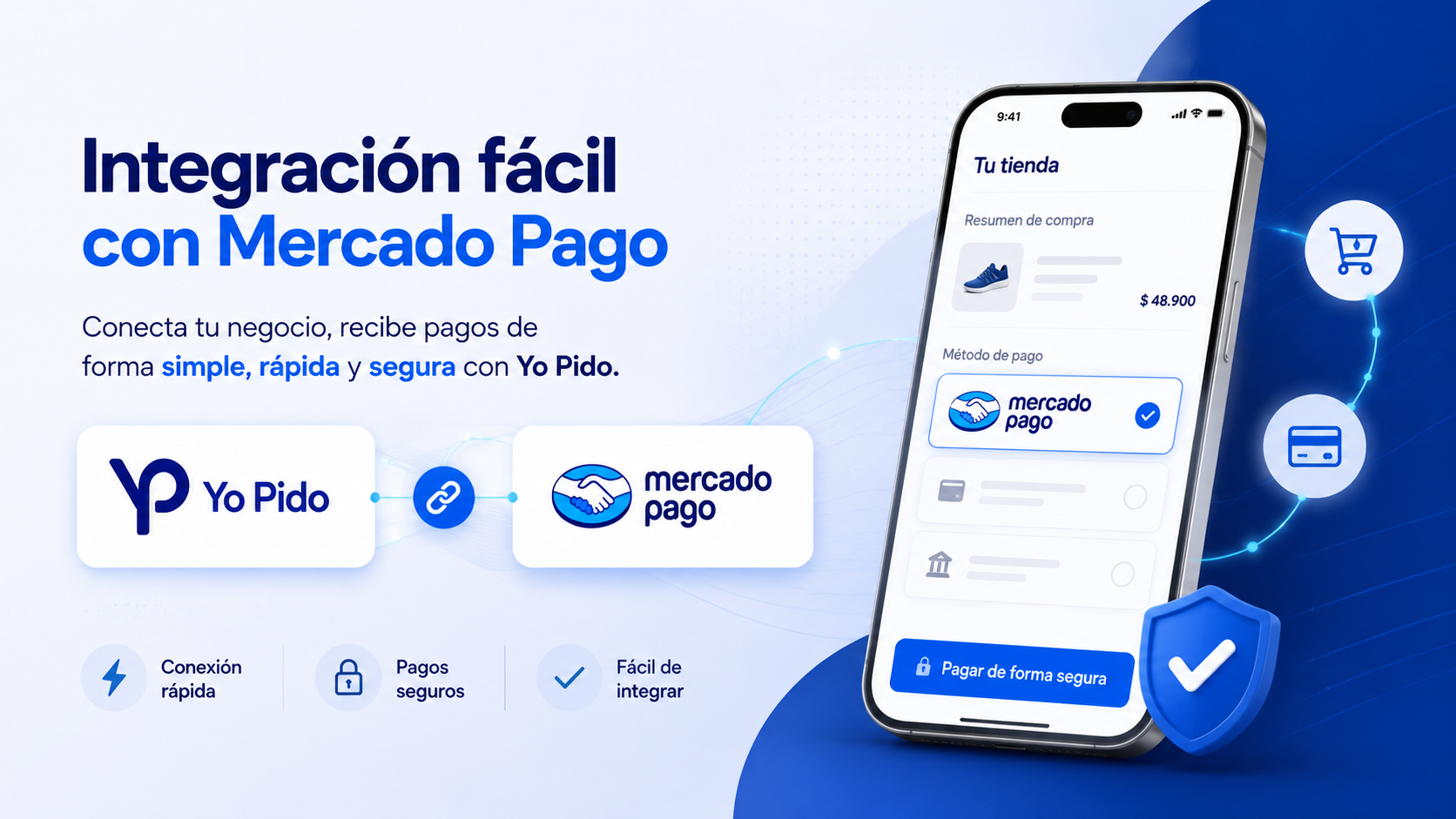 Integraci&oacute;n f&aacute;cil con Mercado Pago en Yo Pido